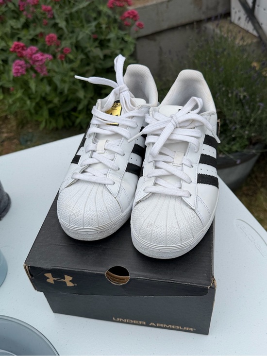adidas Shoes - adidas White and Black Shell-Toe Sneakers